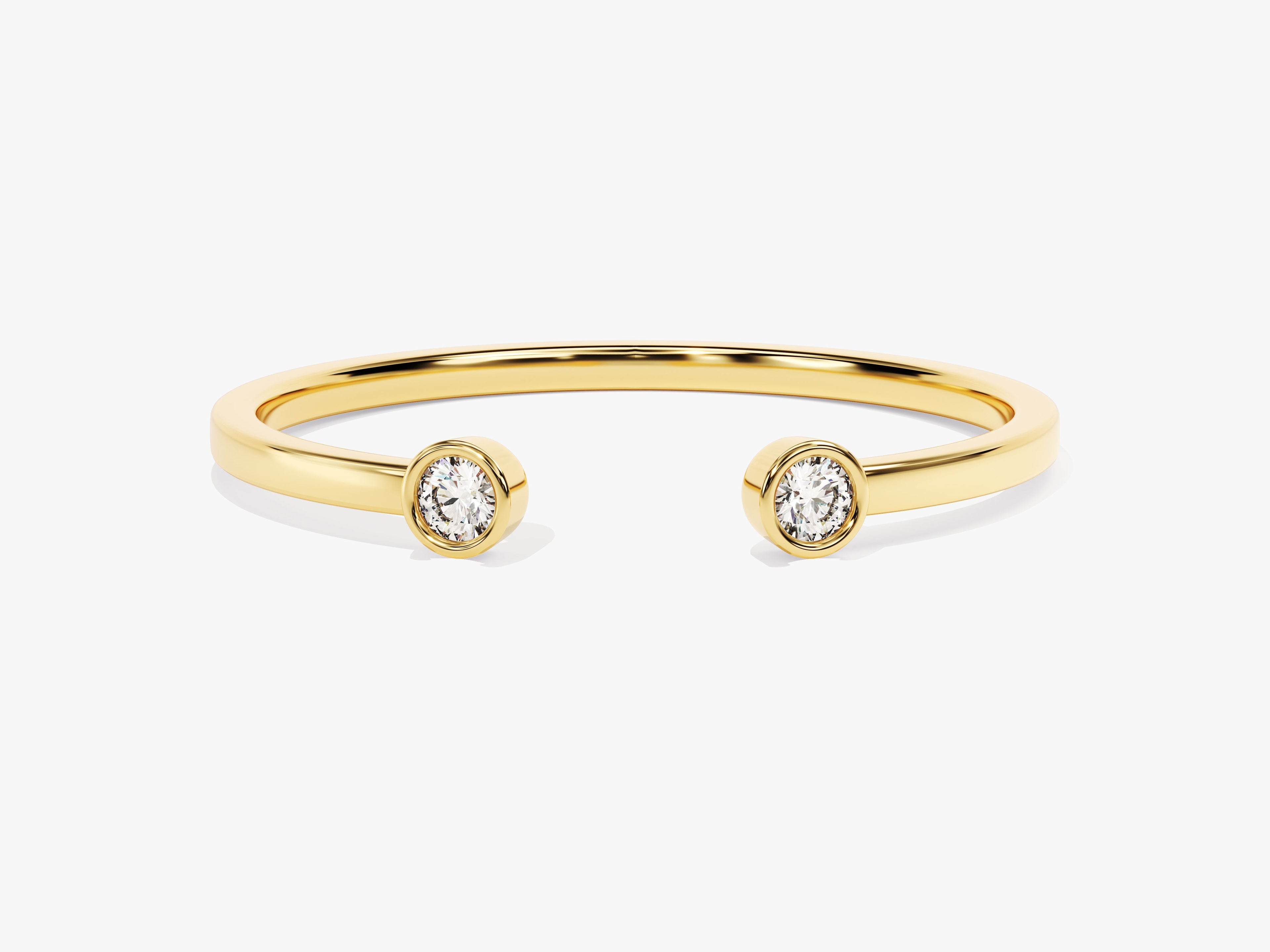 Duo Diamond Birthstone Cuff Ring