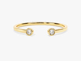 Duo Diamond Birthstone Cuff Ring