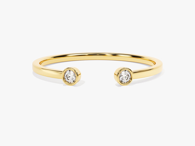 Duo Diamond Birthstone Cuff Ring