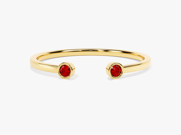 Duo Ruby Birthstone Cuff Ring