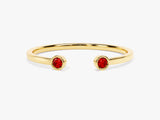 Duo Garnet Birthstone Cuff Ring