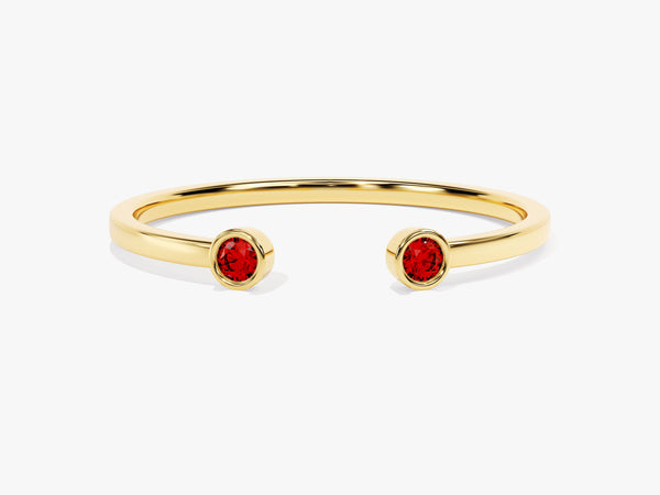 Duo Garnet Birthstone Cuff Ring