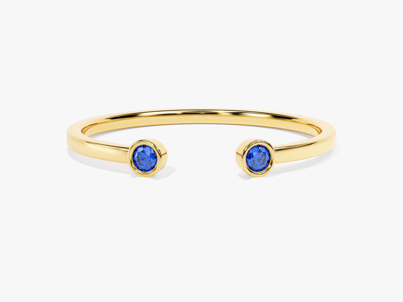 Duo Sapphire Birthstone Cuff Ring