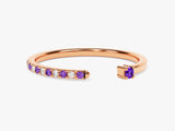 Amethyst Birthstone Cuff Ring