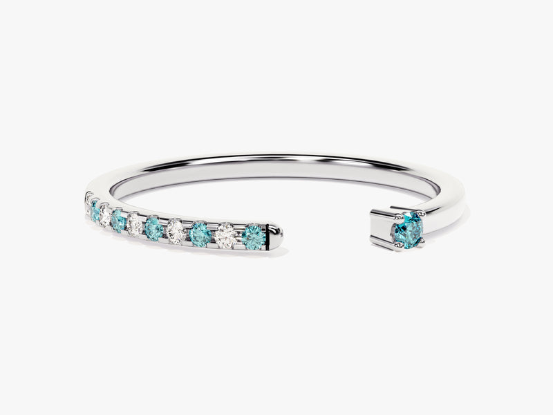 Aquamarine Birthstone Cuff Ring