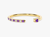 Amethyst Birthstone Cuff Ring