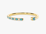 Blue Topaz Birthstone Cuff Ring