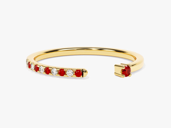 Ruby Birthstone Cuff Ring