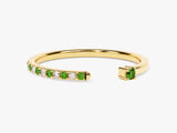 Emerald Birthstone Cuff Ring