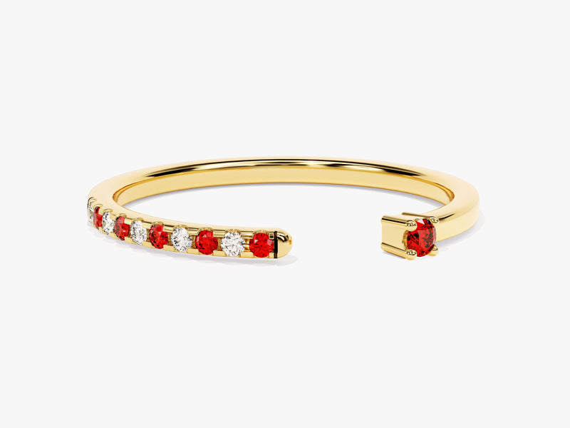 Garnet Birthstone Cuff Ring