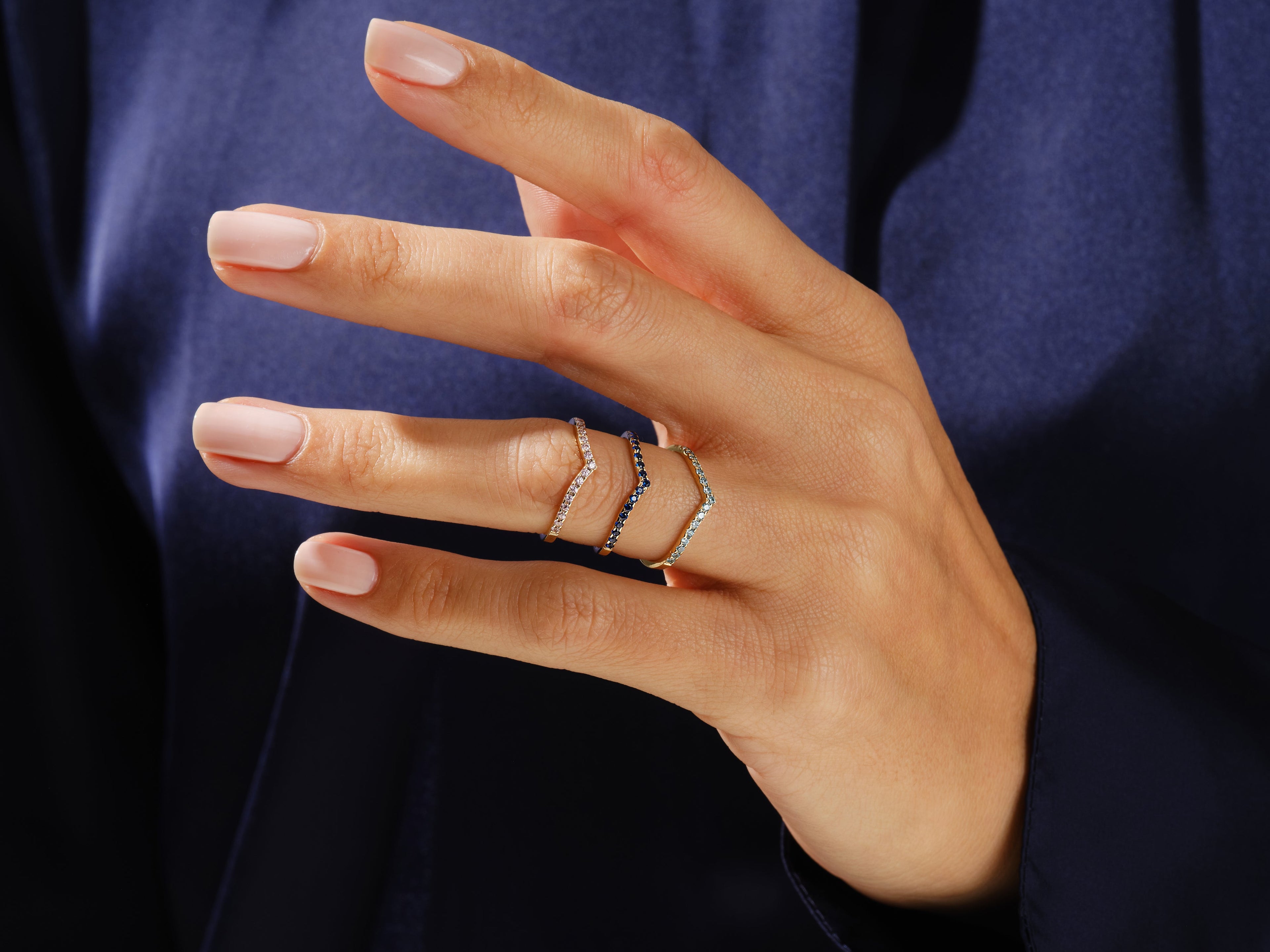 Chevron Alexandrite Birthstone Ring