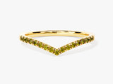 Chevron Peridot Birthstone Ring