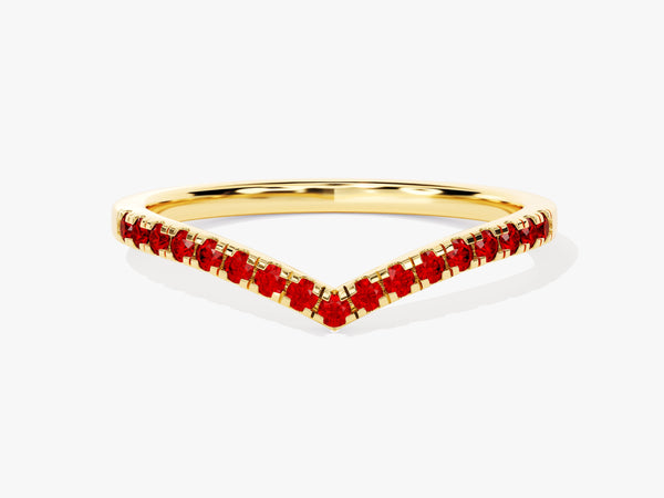 Chevron Ruby Birthstone Ring