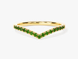 Chevron Emerald Birthstone Ring